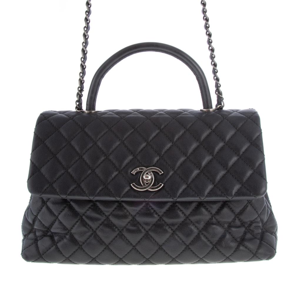 Chanel Coco Quilted Caviar Trendy CC Top Handle Medium