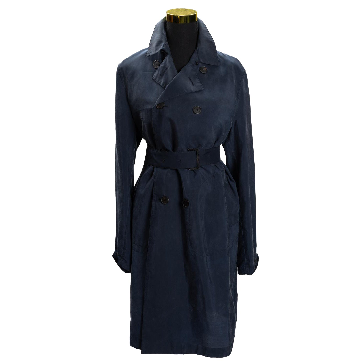 Burberry Navy Trench Coat with Belt- SIze 44