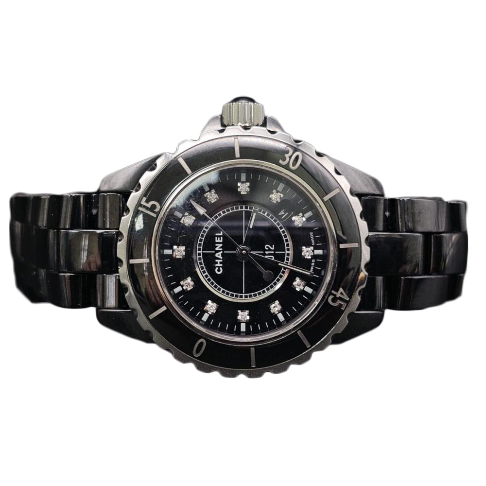 Chanel J12 33mm H3110 Diamond Bezel Ladies Watch 8P White