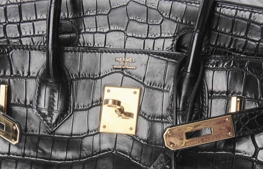 Hermès Black Matte Crocodile Niloticus Birkin 30 with Gold Hardware