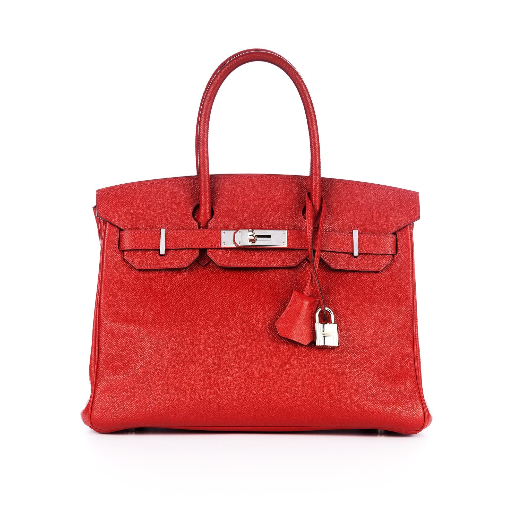Hermès Rouge Casaque Epsom Leather Birkin 30 with Palladium Hardware 2014