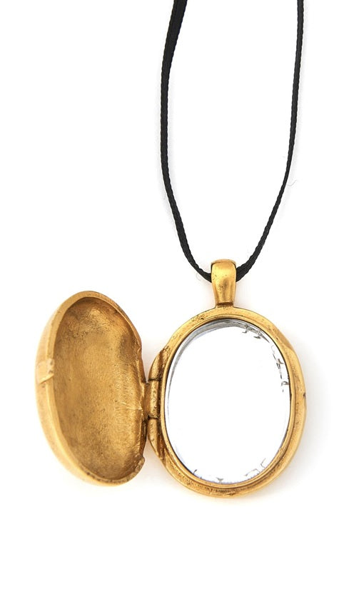 Chanel CC Mirror Medallion in Satin Ribbon Necklace