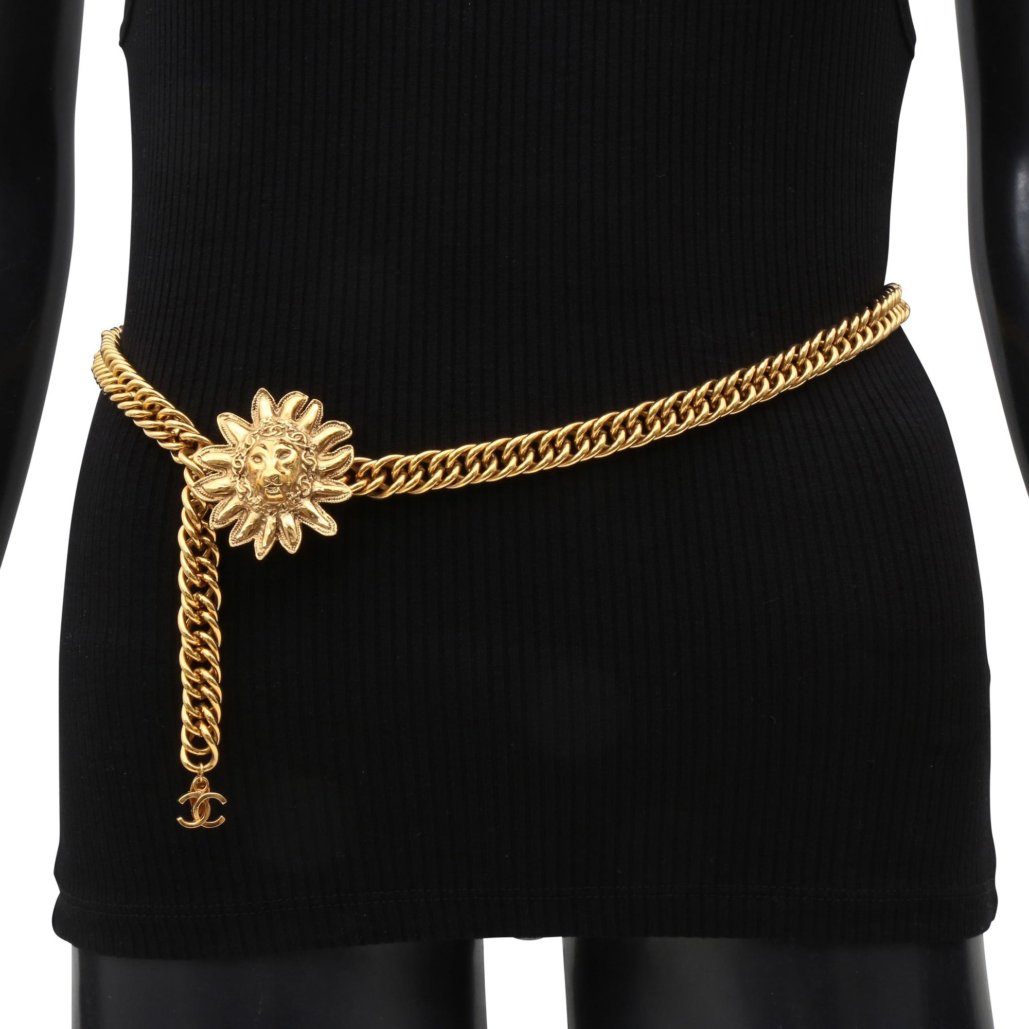 Chanel Sun Lion Head Medallion Chain Belt
