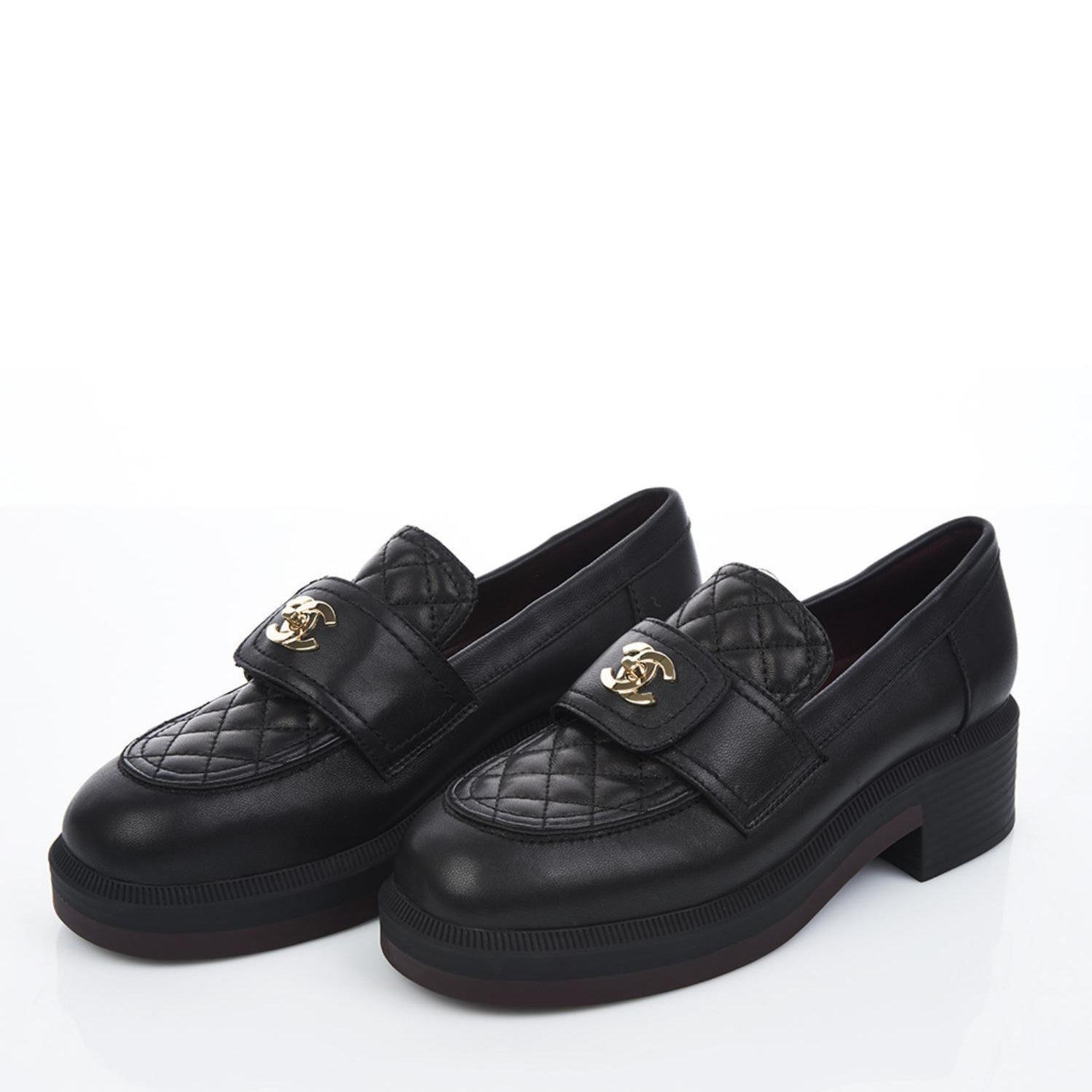 Chanel Quilted CC Turnlock Loafers