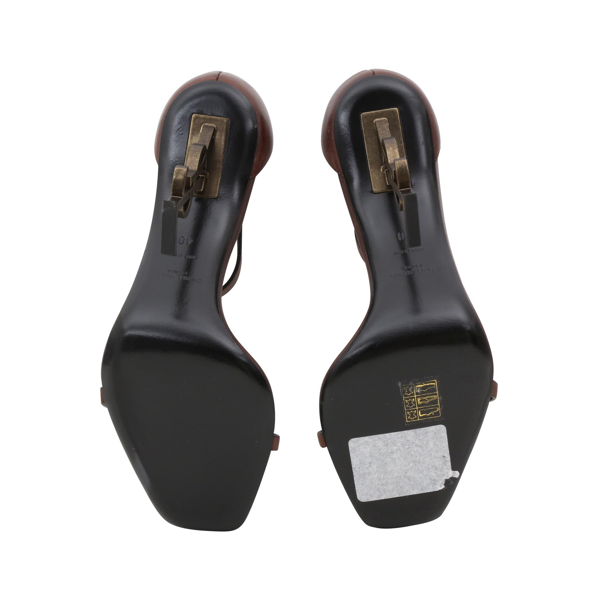 Saint Laurent Opyum YSL Logo-Heel Sandals With Black Hardware