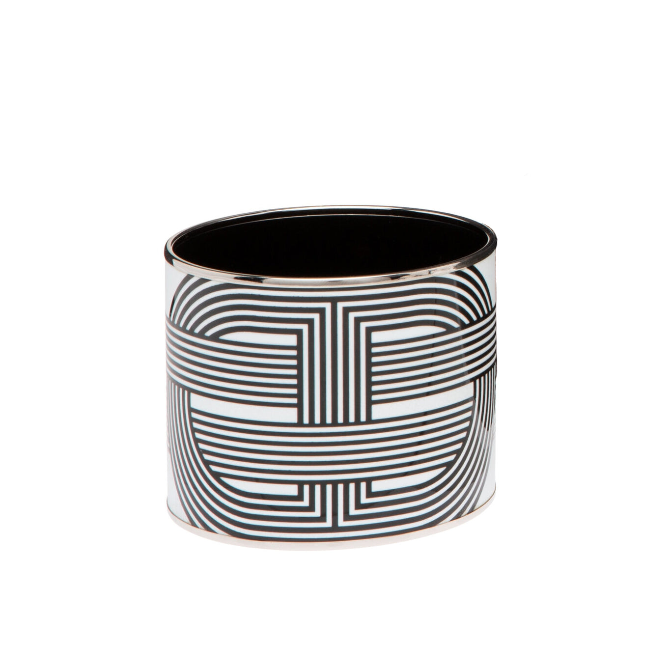 Hermès Black and White Enamel Cuff Bracelet