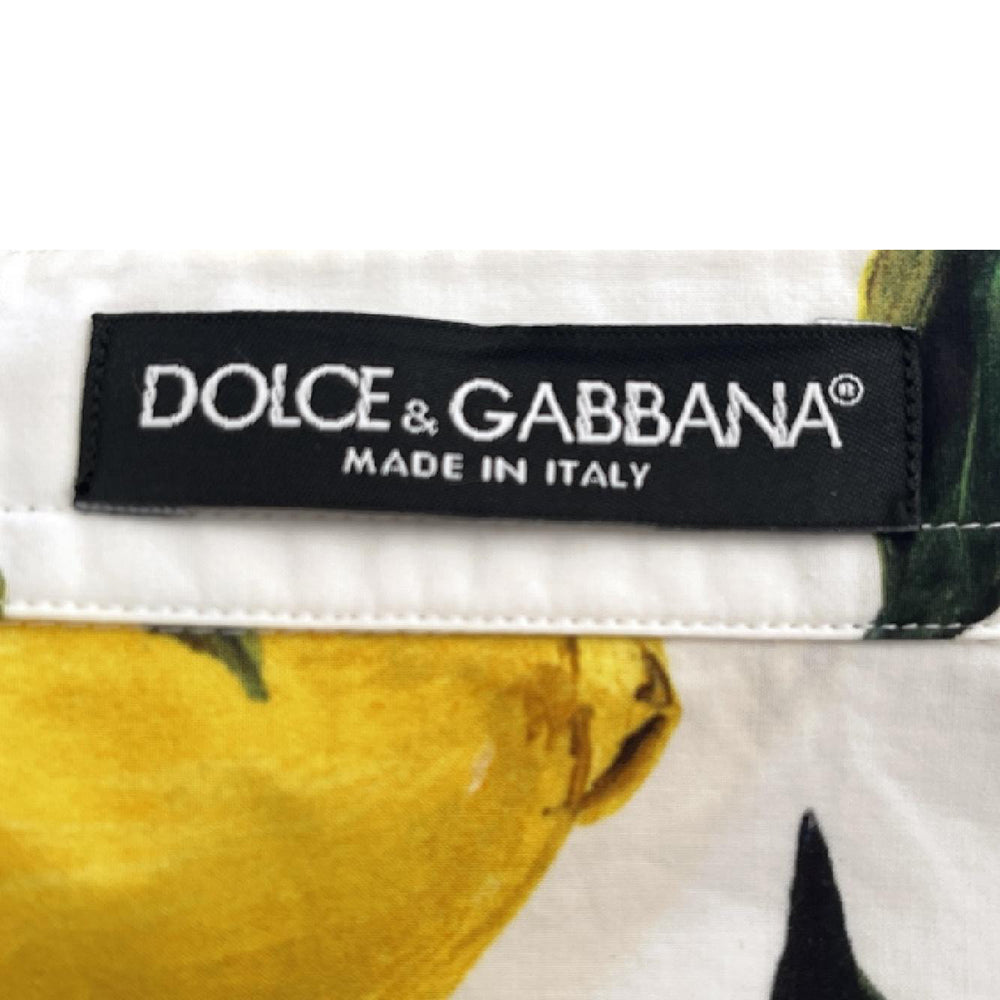 Dolce & Gabbana Yellow Lemon Printed Cotton Poplin Long Sleeve Blouse - Women's Size 40 UK