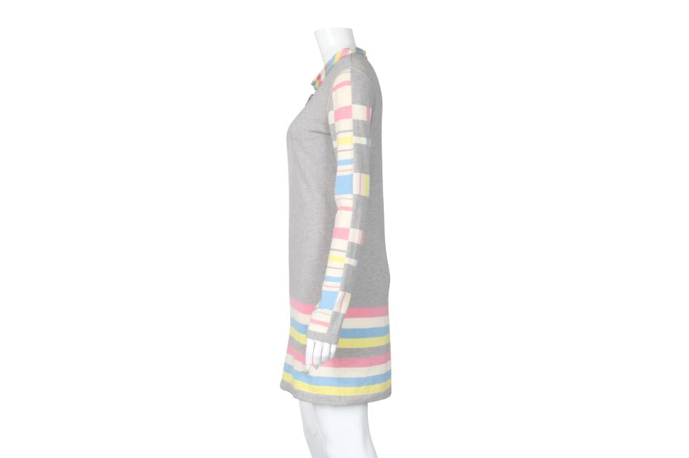 Chanel Gray Stripe Knit Dress