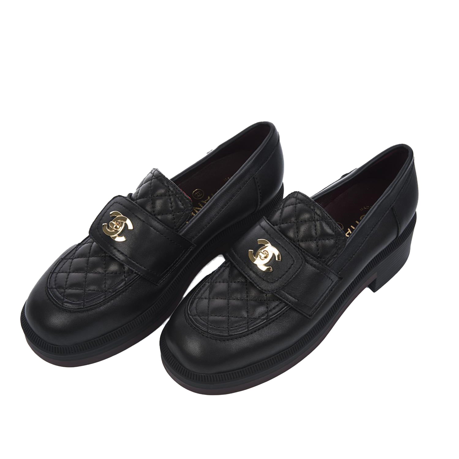 Leather flats Chanel Black size 41.5 EU in Leather - 25278219