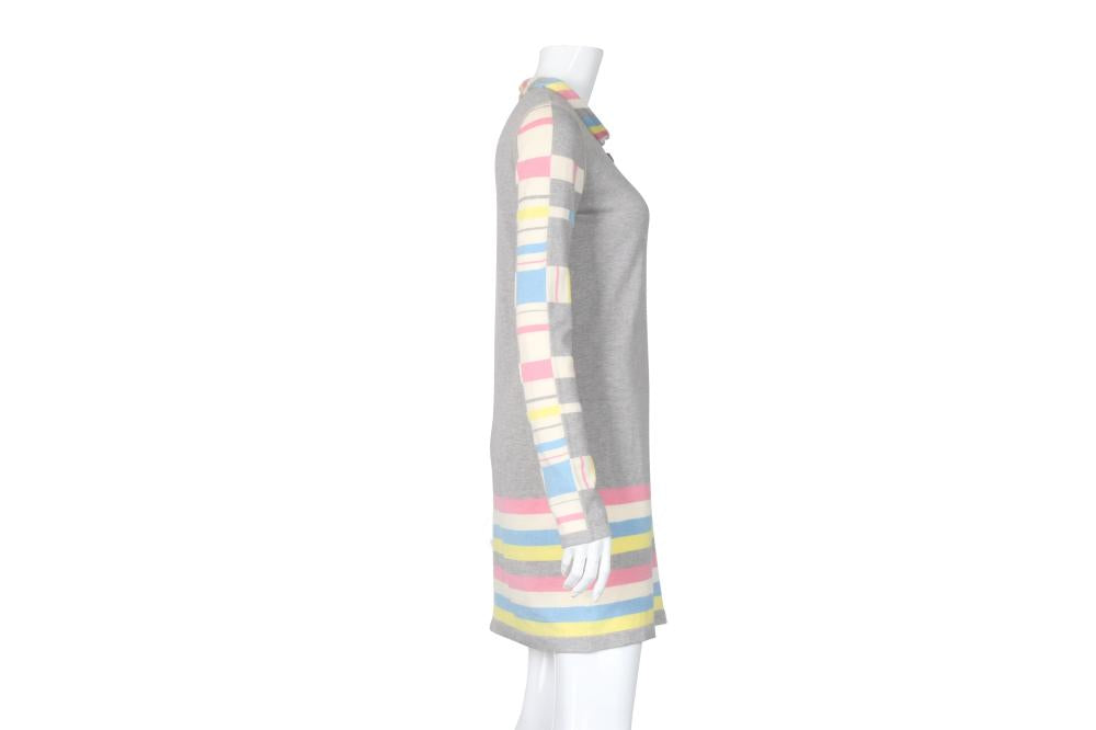 Chanel Gray Stripe Knit Dress