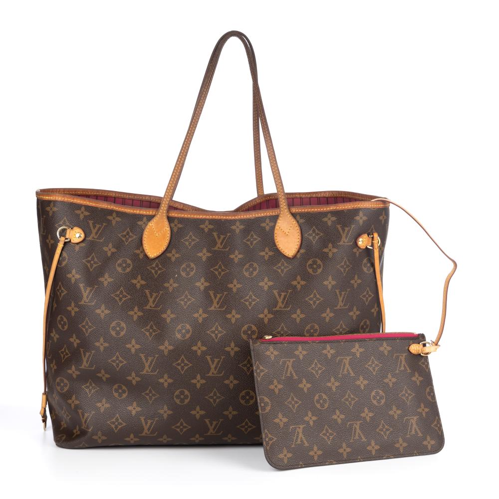 Luxury Handbags LOUIS VUITTON Neverfull Wristlet Pochette From The