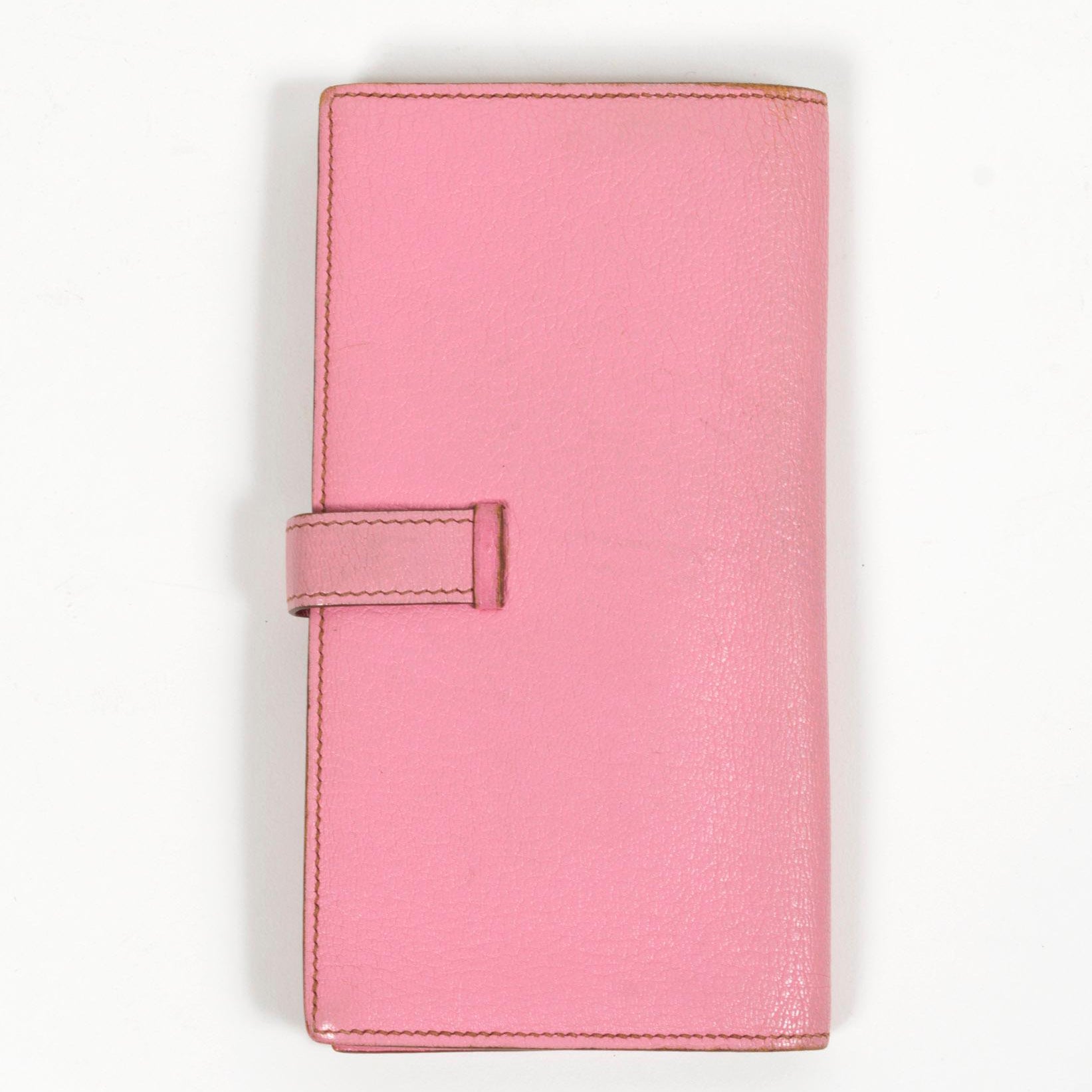 Hermès Pink Bearn Goatskin Wallet with Palladium Hardware