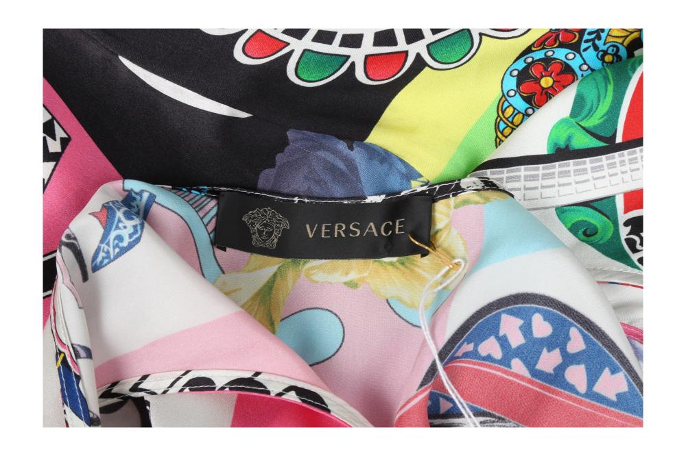 Gianni Versace Silk Print Shift Dress - Size 42