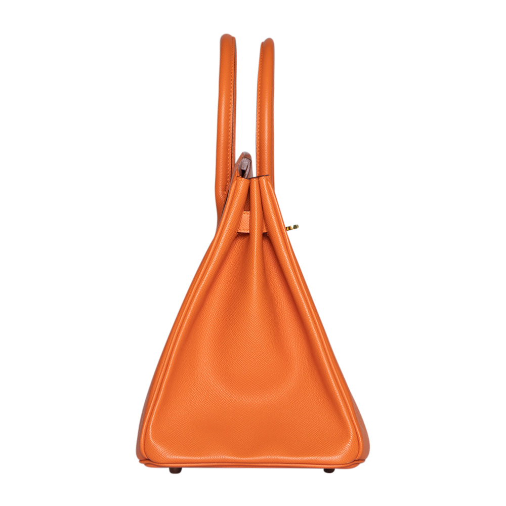 Hermes Birkin Bag Ostrich Leather Gold Hardware In Orange