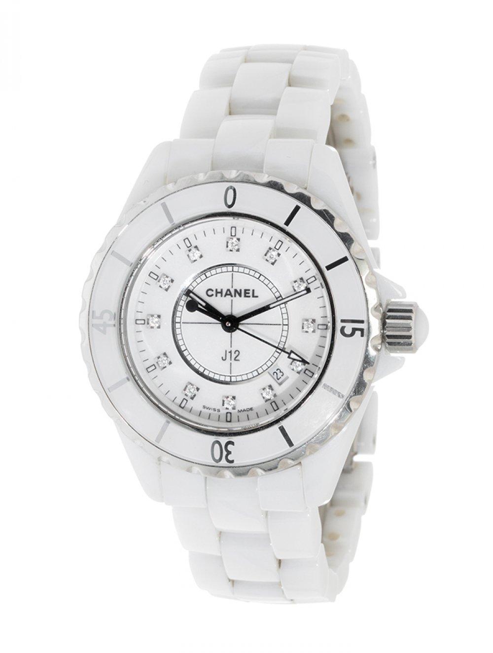 Ritual hver gang lindre Chanel J12 Diamond White Automatic Watch Unisex Steel and Ceramic – Luxury  GoRound