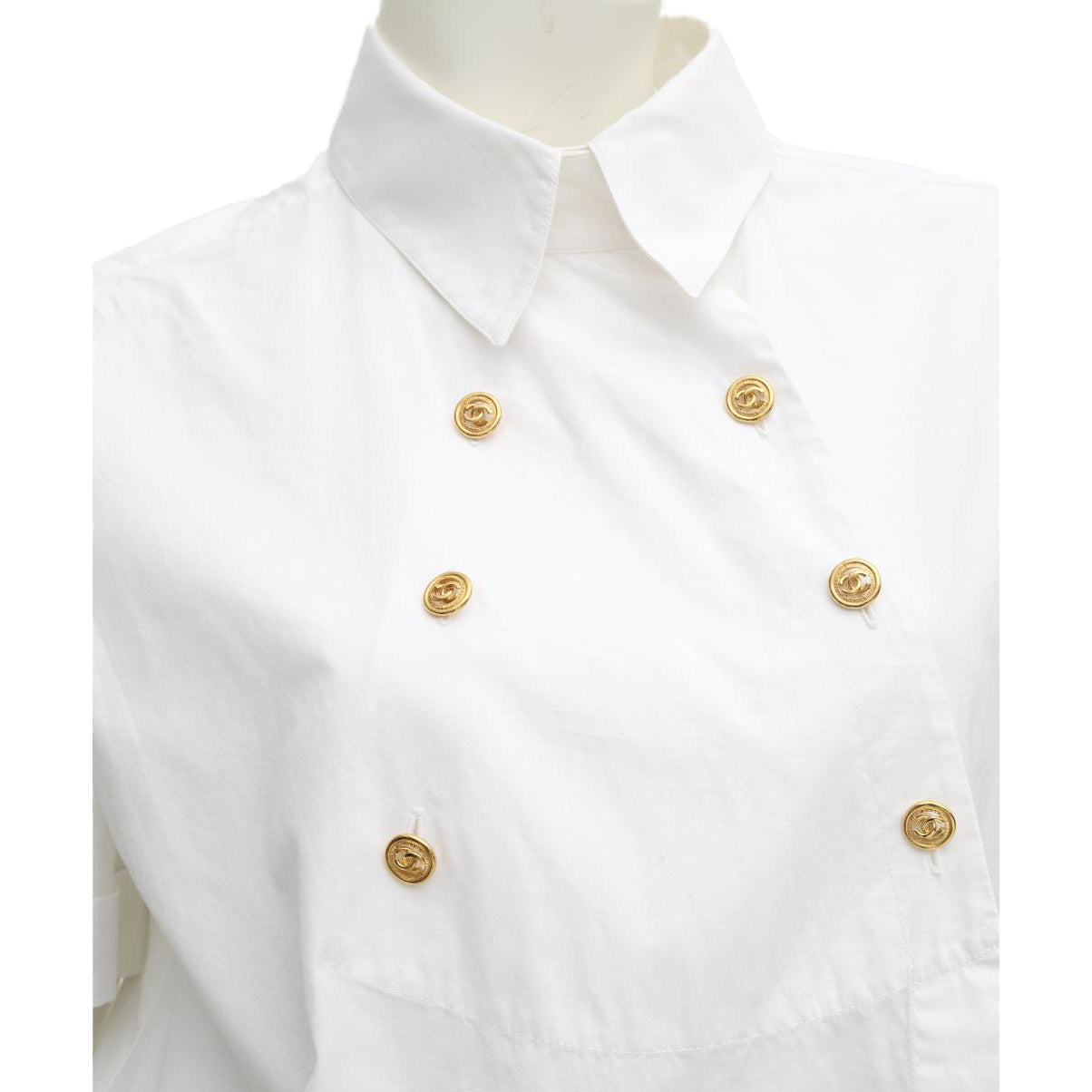 A Wise Choice Chanel Button-Down Shirt, chanel white button down shirt 
