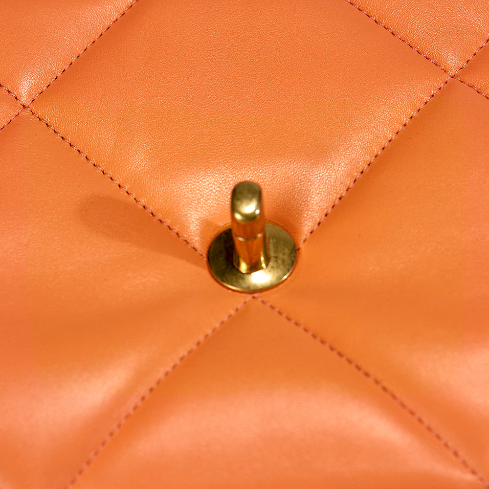 Chanel 19 Orange with Gold Hardware