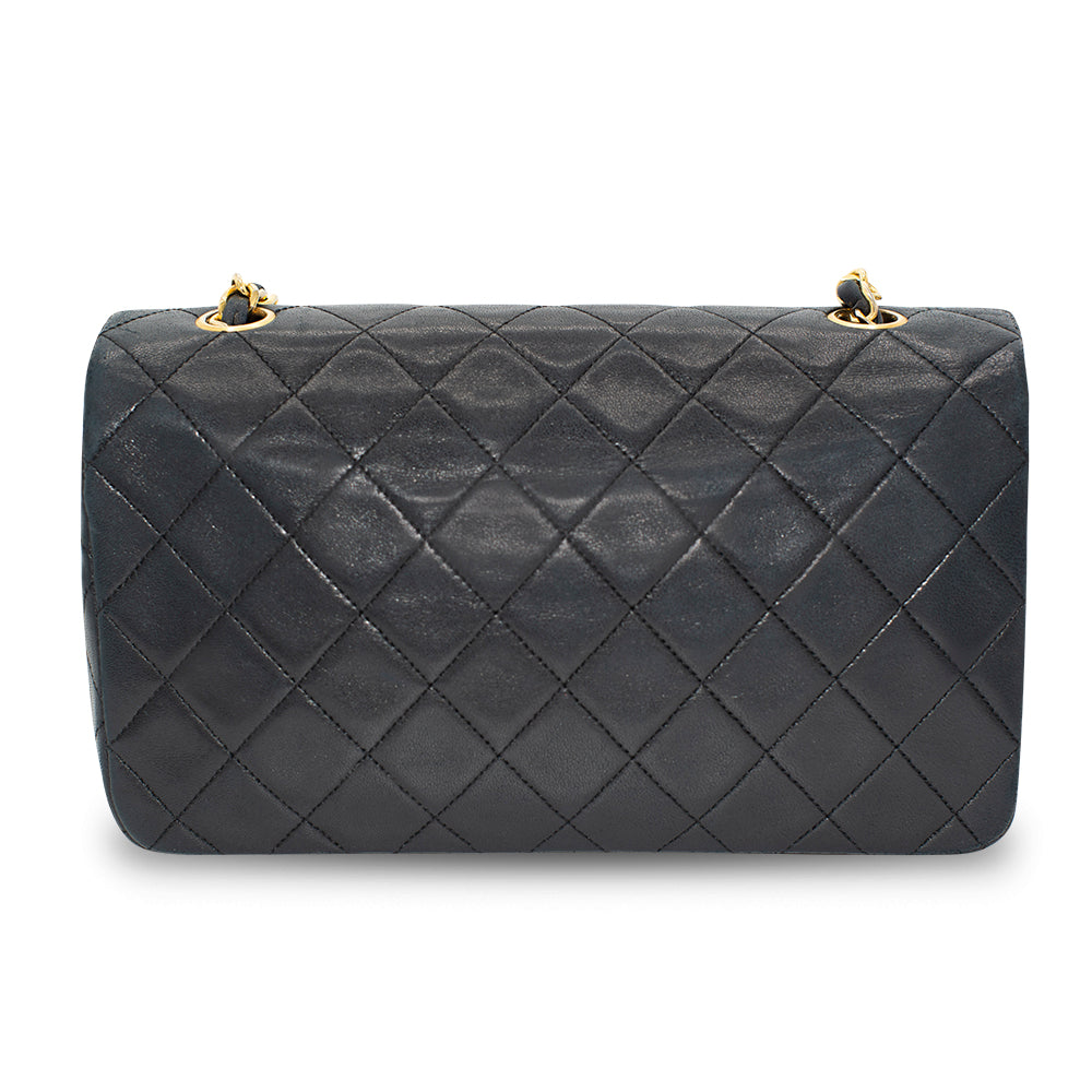 Chanel Shoulder Bag Matelasse Small Vanity Case Women's Black Lambskin