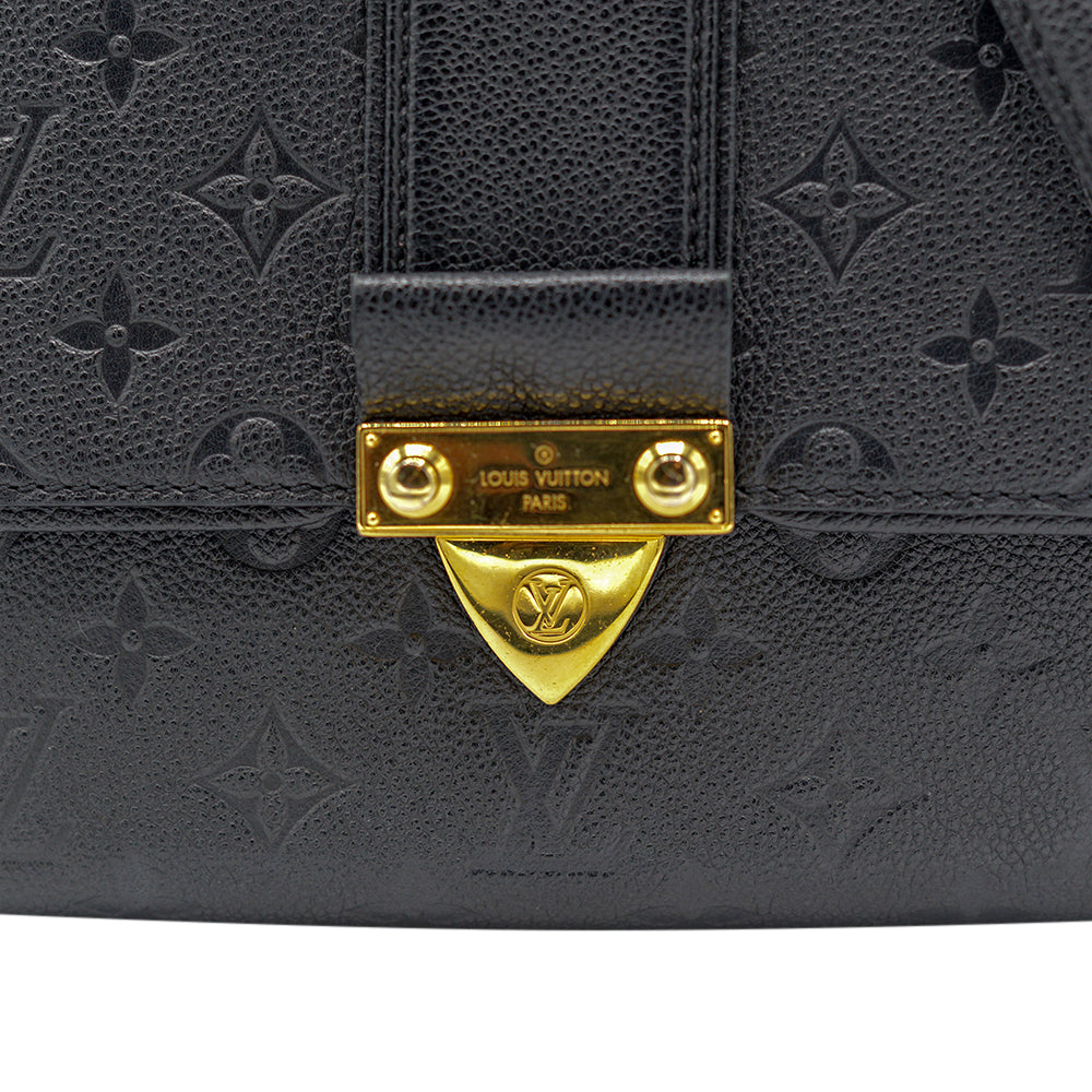 On The Go PM Top Handle Bag in Monogram Empreinte Leather, Gold Hardwa