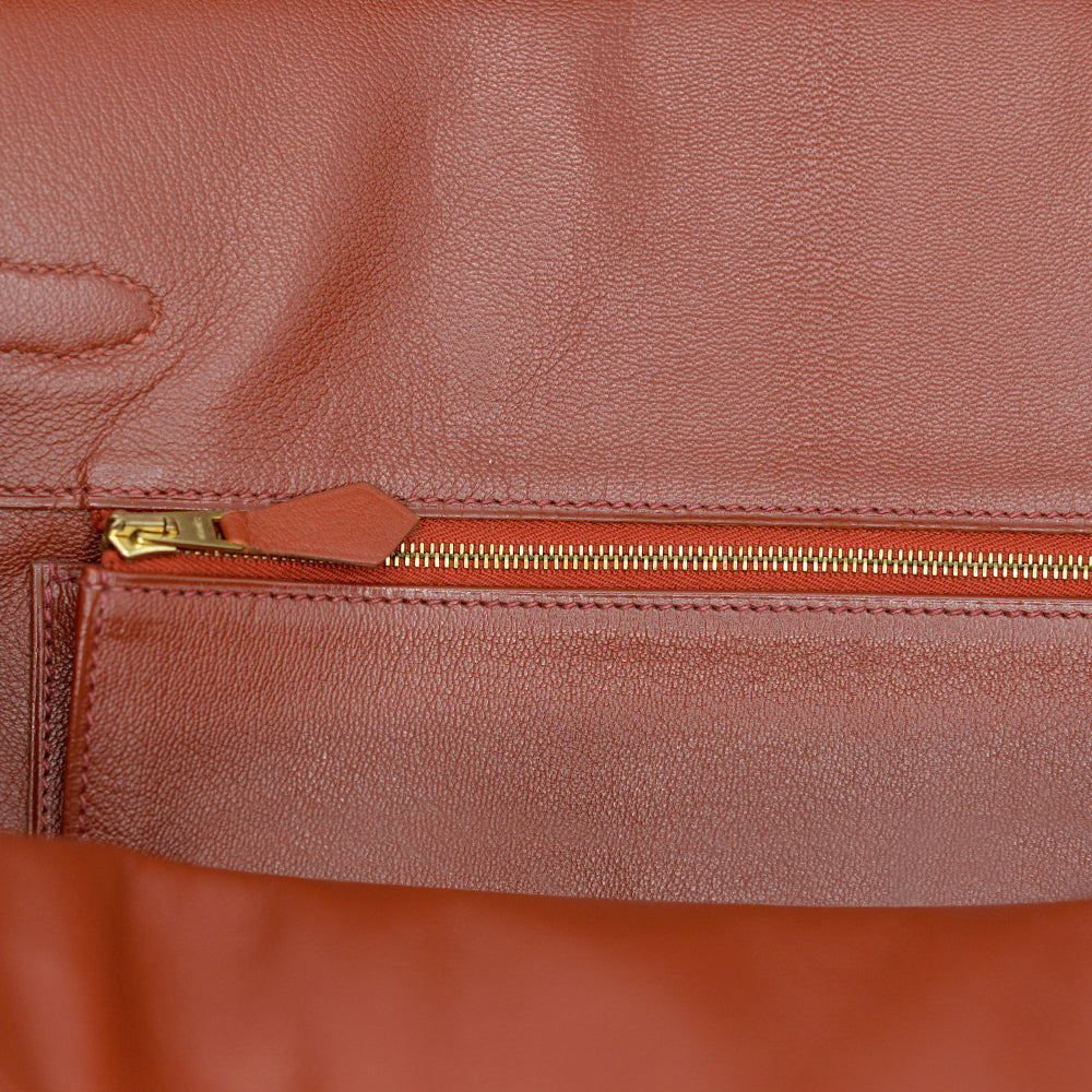 Hermes Red Box Calf Leather Gold Hardware Birkin 35 Bag Hermes
