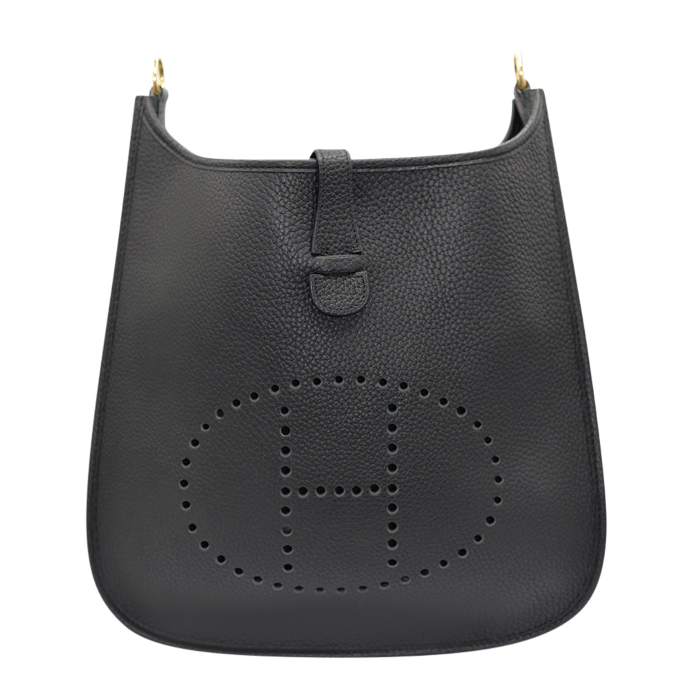 Hermes Black Togo Leather Evelyne III PM Bag Hermes
