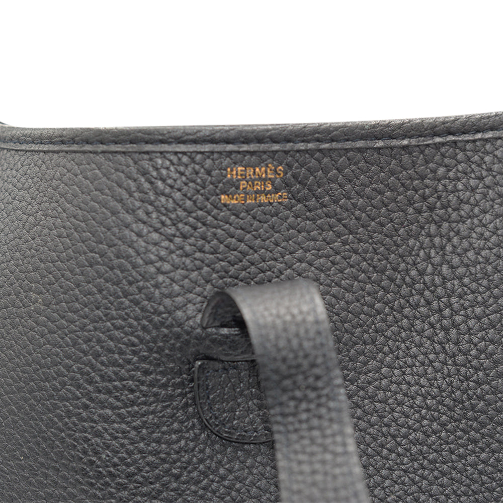 Hermes Black Clemence Leather Evelyne III GM Bag Hermes