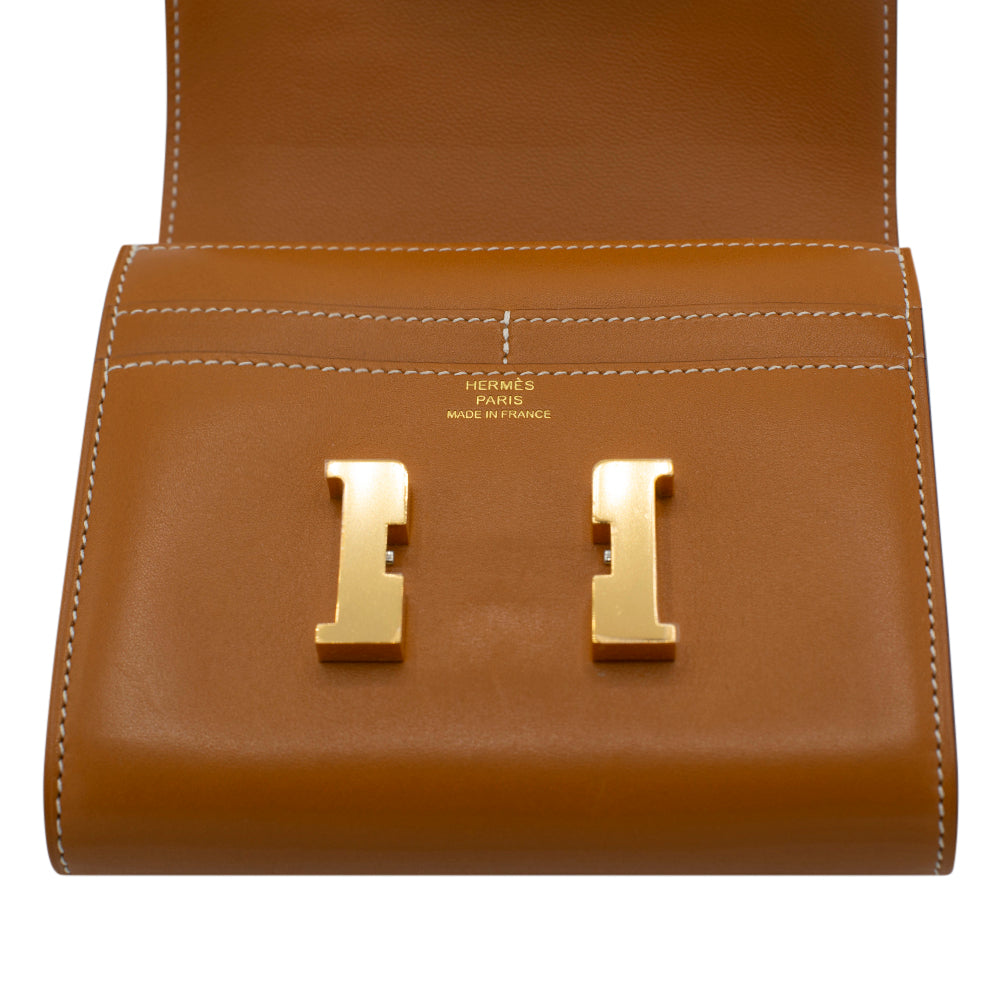 Red Hermes Epsom Constance Compact Wallet