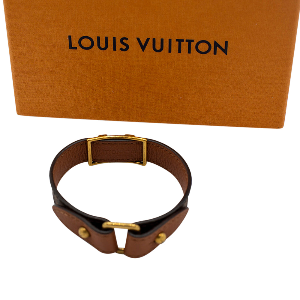LOUIS VUITTON Bracelet Fasten Your Monogram Canvas Brown Gold M6170F BG1211