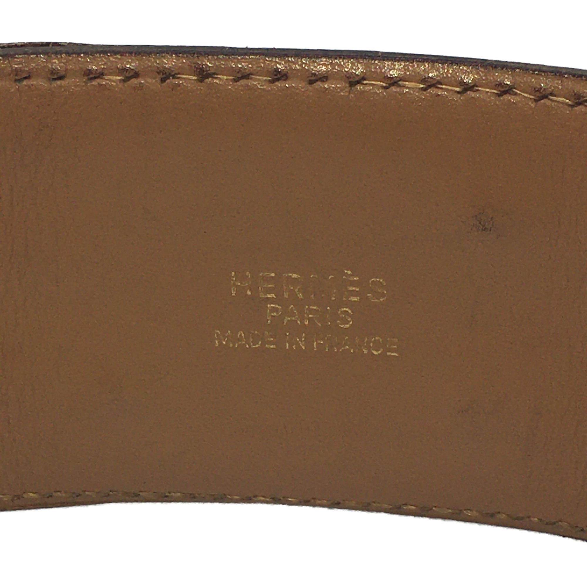 Hermes White/Natural Epsom and Swift Leather Collier de Chien Medor Belt  90CM Hermes