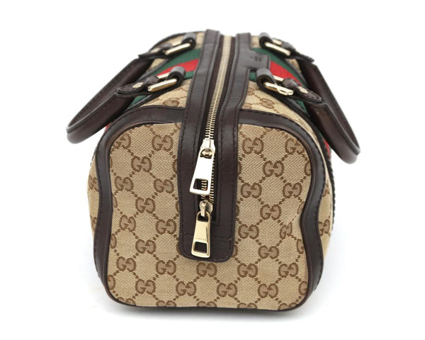 GucciGGCanvasSmallWebBostonBag