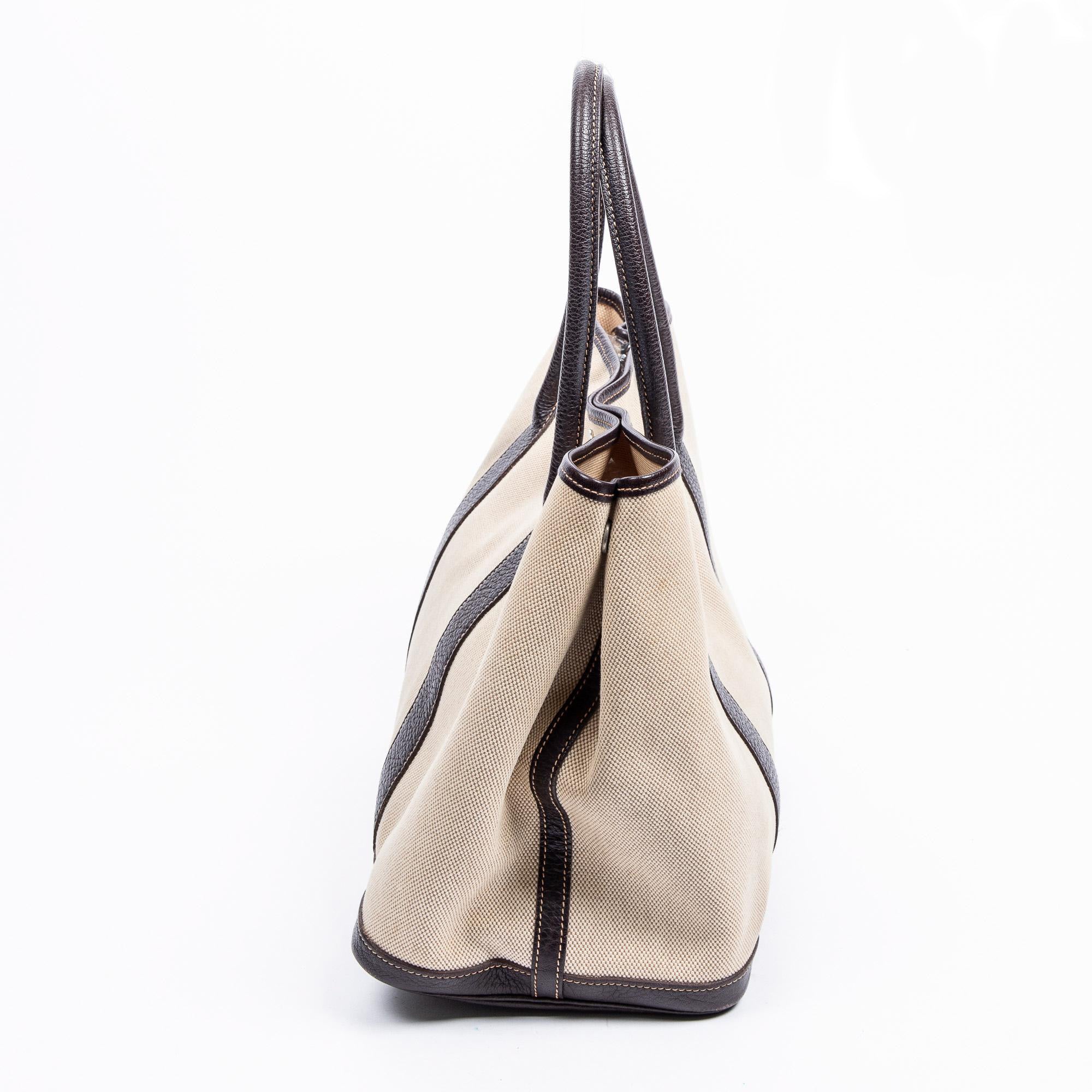  women's leather canvas garden party tote bag Crossbody