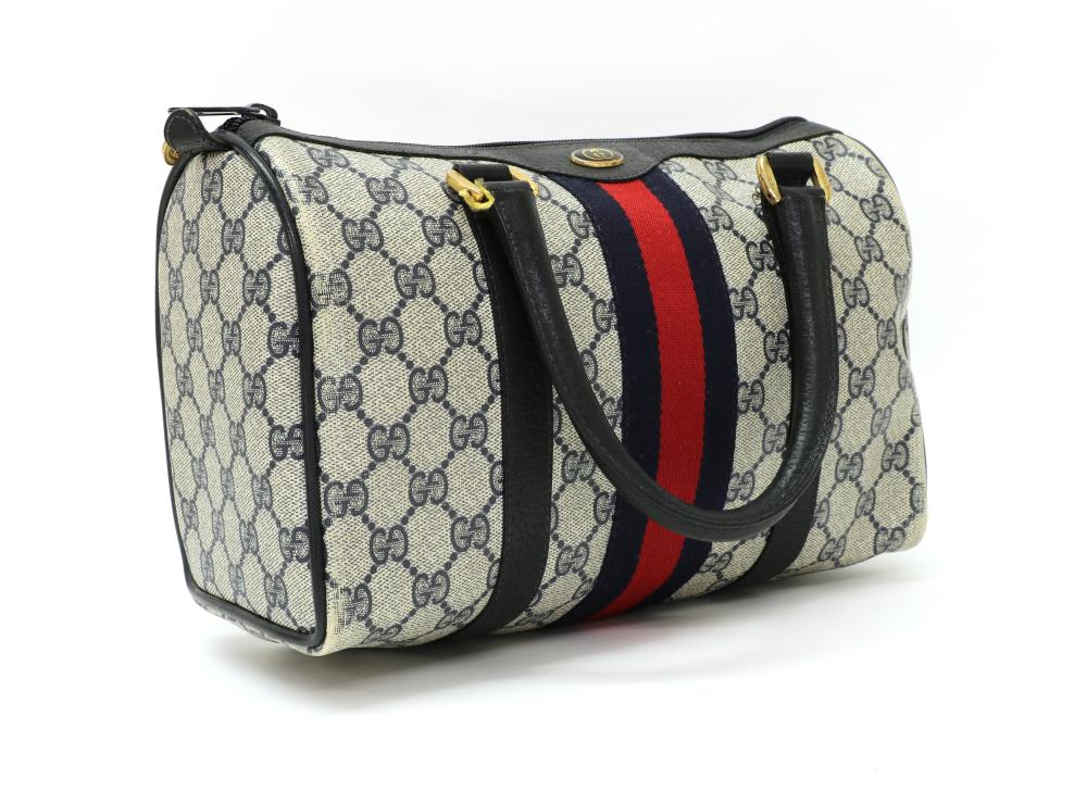 Used] Gucci bag GUCCI leather canvas GG mini Boston bag handbag
