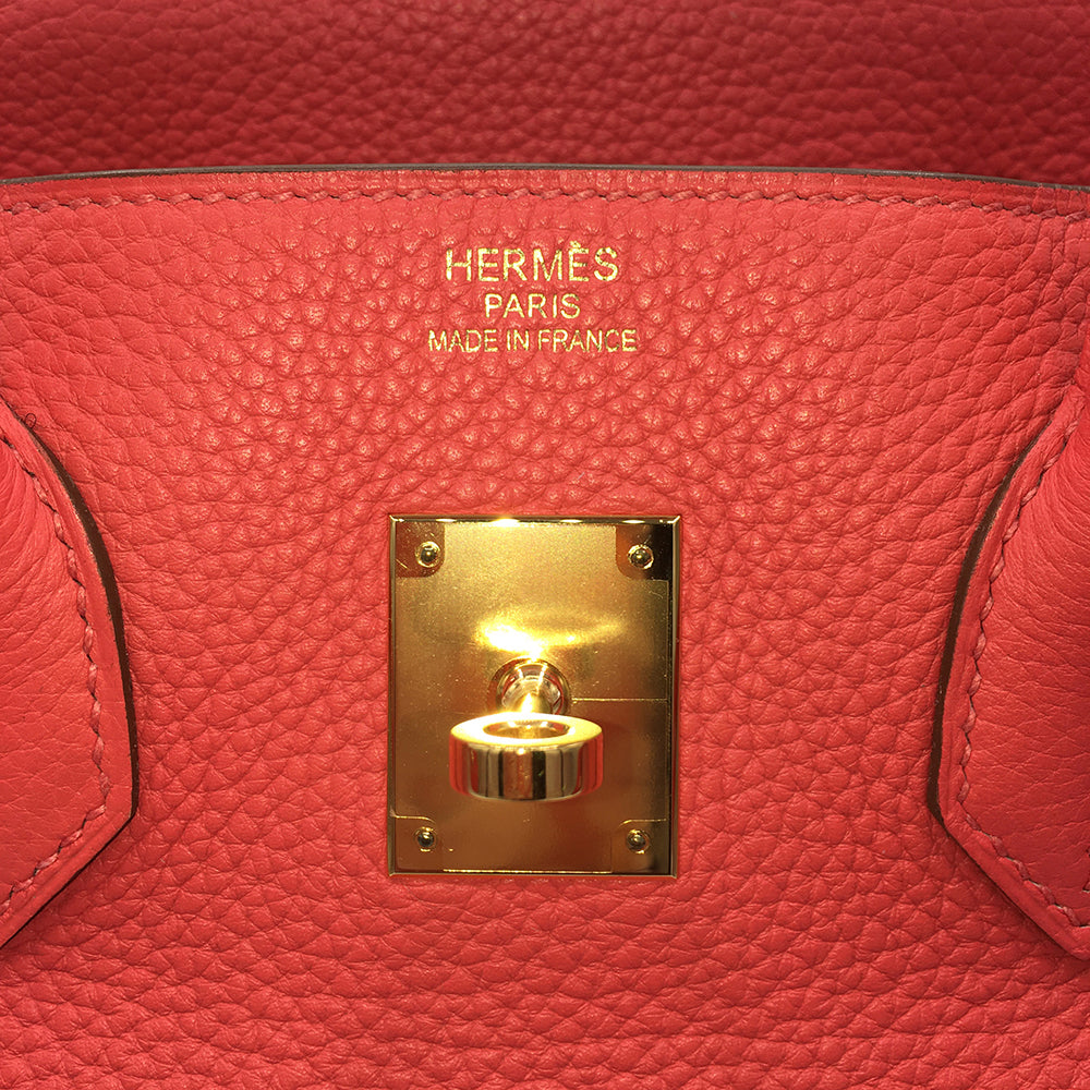 Hermès Rose Jaipur Clemence Birkin 35 with Gold Hardware