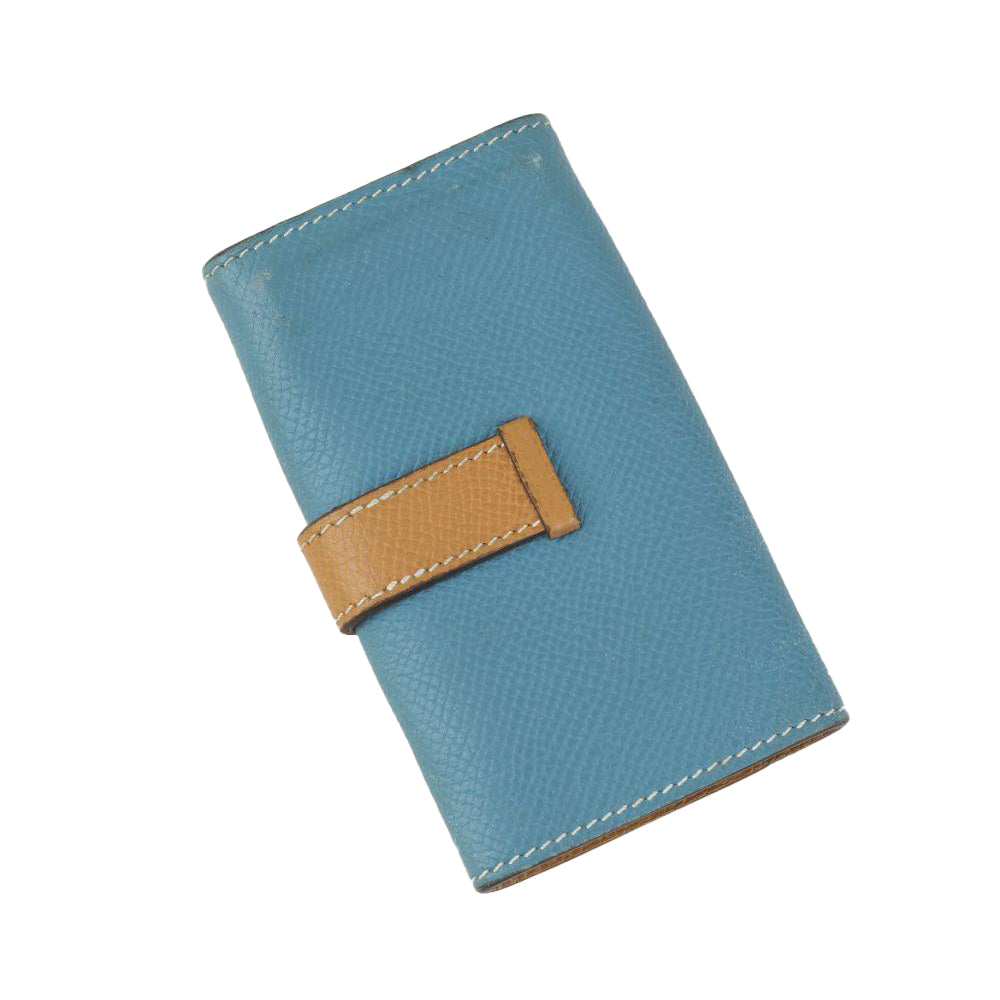 Hermès Bearn Key Ring Blue Jean Two-Toned Leather
