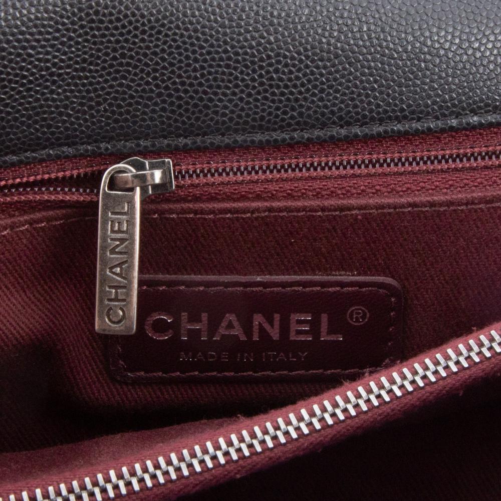 CHANEL MEDIUM LIZARD-TRIM COCO HANDLE CAVIAR QUILTED RED FLAP BAG  (A1D008136),  in 2023